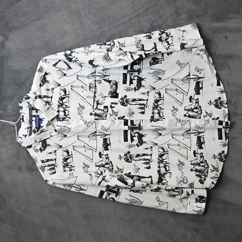 Katie Kime Monochrome Graphic Button-Up Shirt